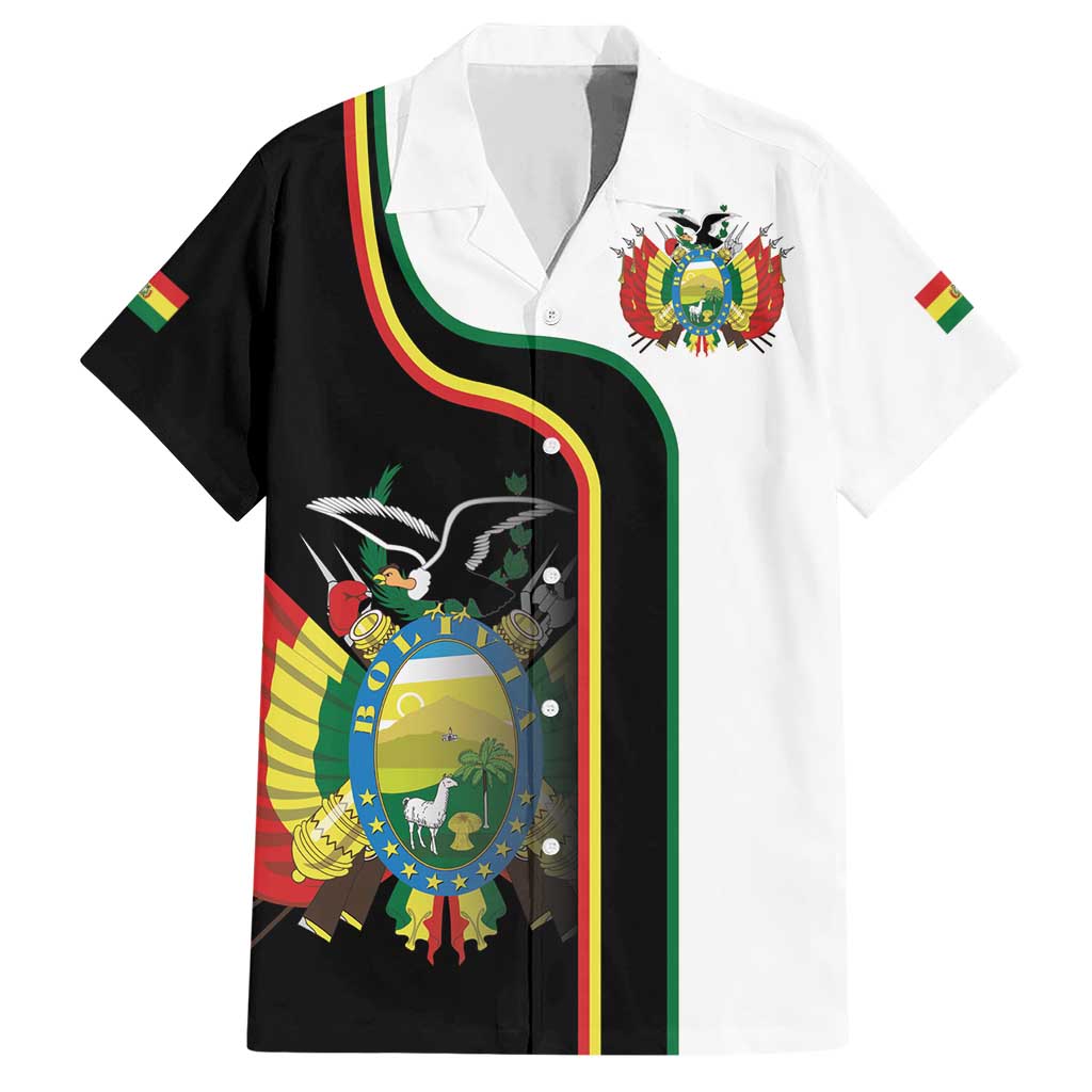 Bolivia Simple Coat of Arm Family Matching Short Sleeve Bodycon Dress and Hawaiian Shirt