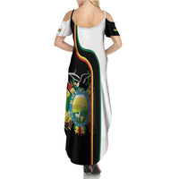 Bolivia Simple Coat of Arm Family Matching Summer Maxi Dress and Hawaiian Shirt