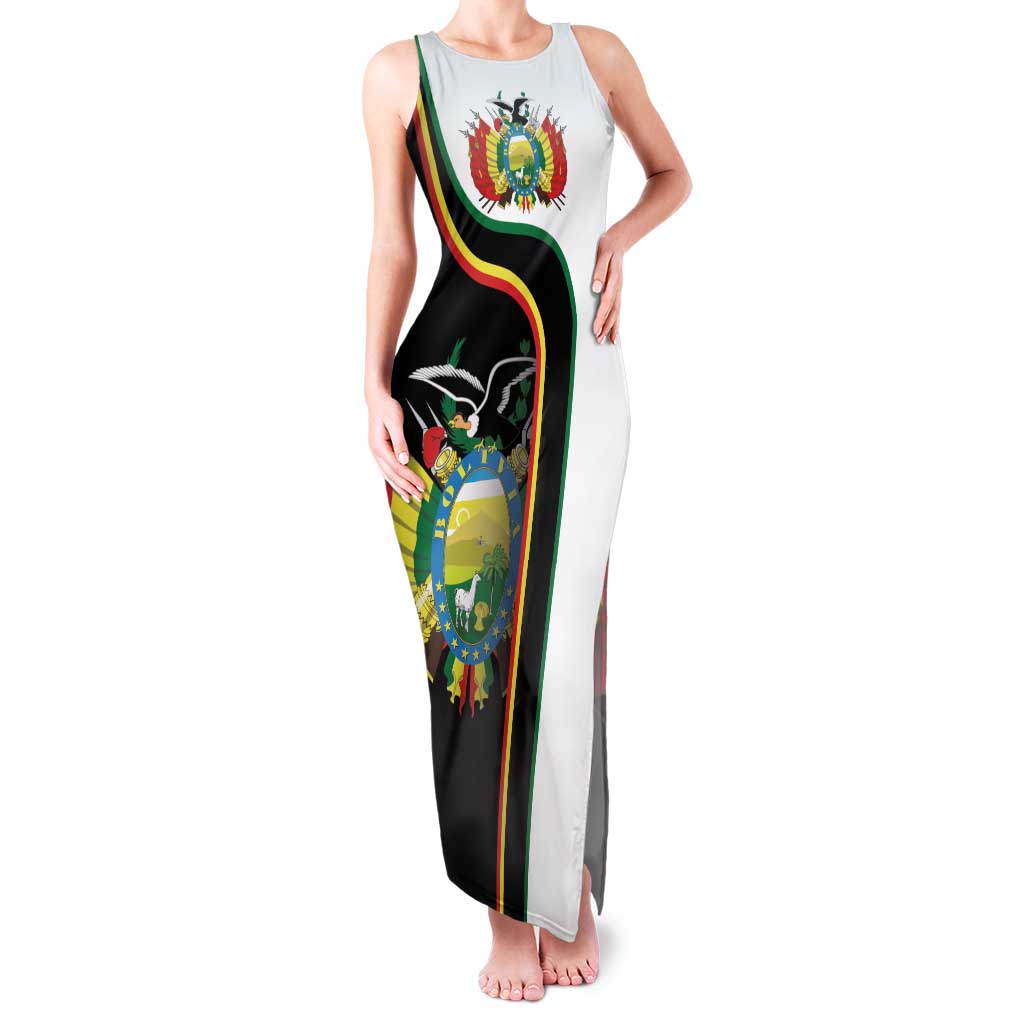 Bolivia Simple Coat of Arm Family Matching Tank Maxi Dress and Hawaiian Shirt