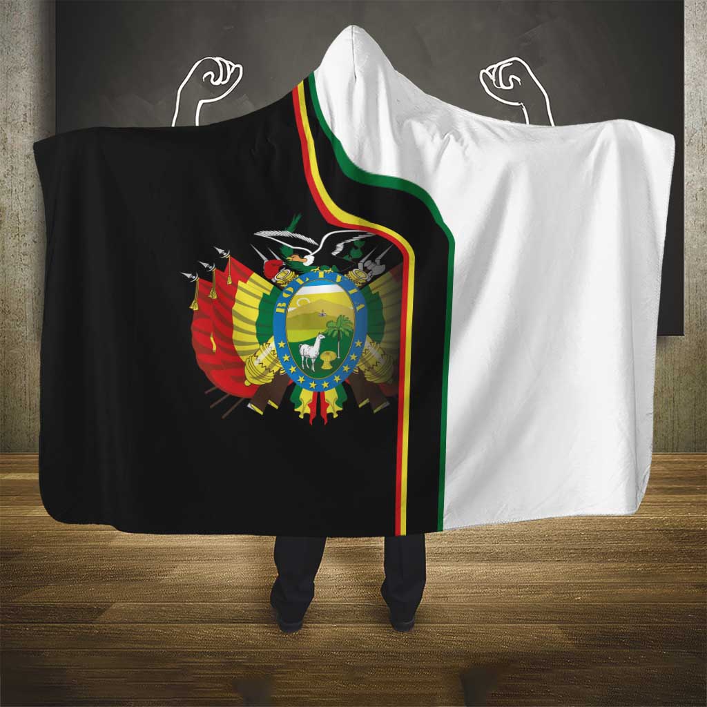 Bolivia Simple Coat of Arm Hooded Blanket