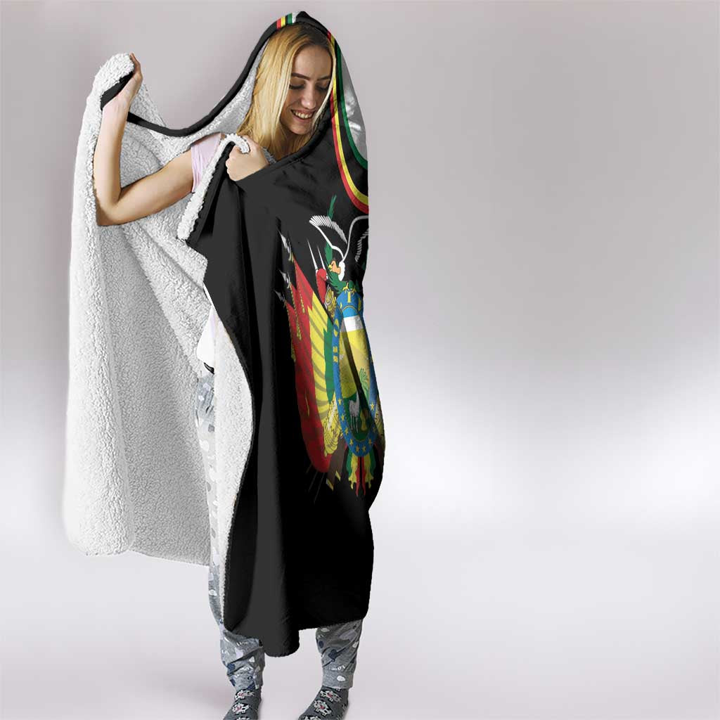 Bolivia Simple Coat of Arm Hooded Blanket
