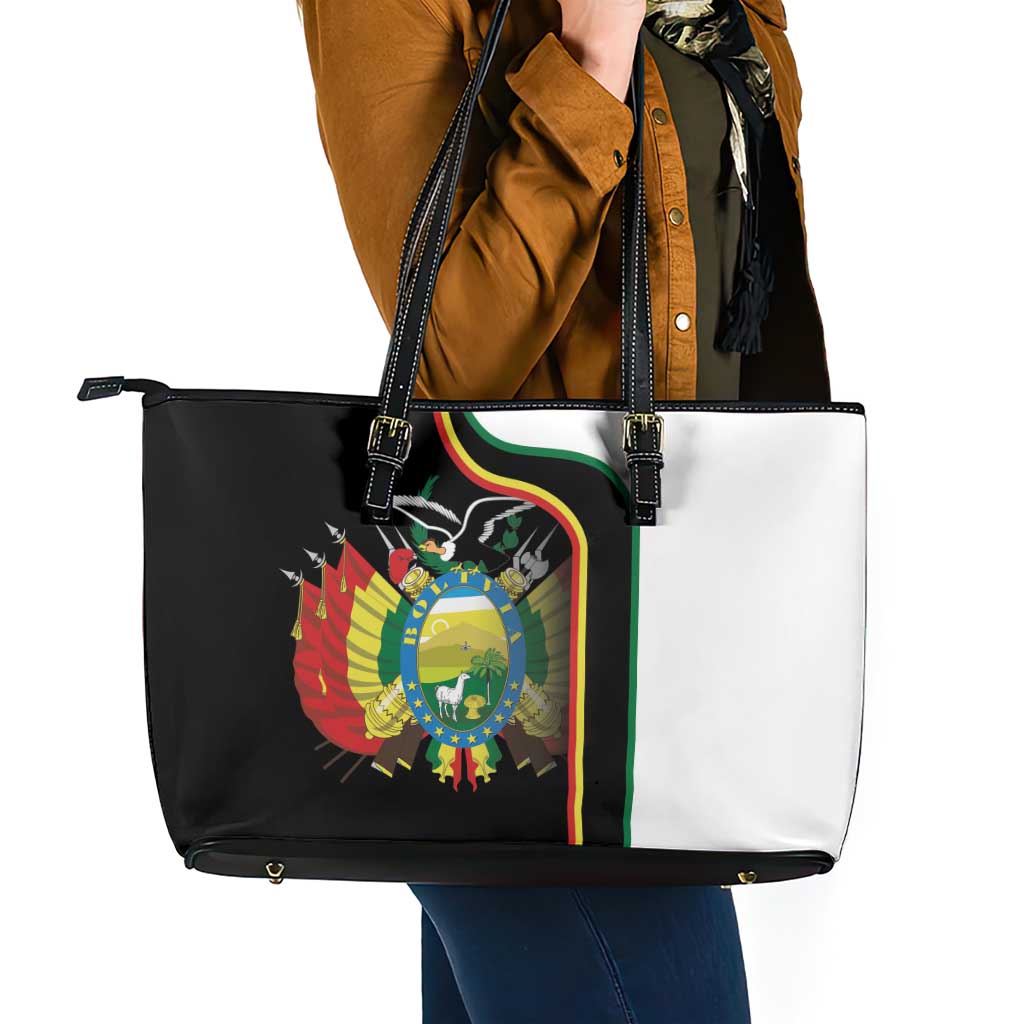 Bolivia Simple Coat of Arm Leather Tote Bag