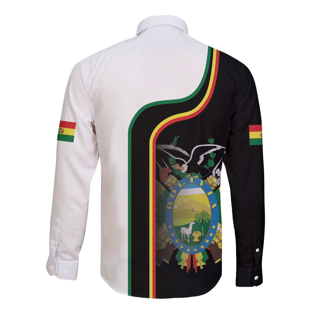 Bolivia Simple Coat of Arm Long Sleeve Button Shirt