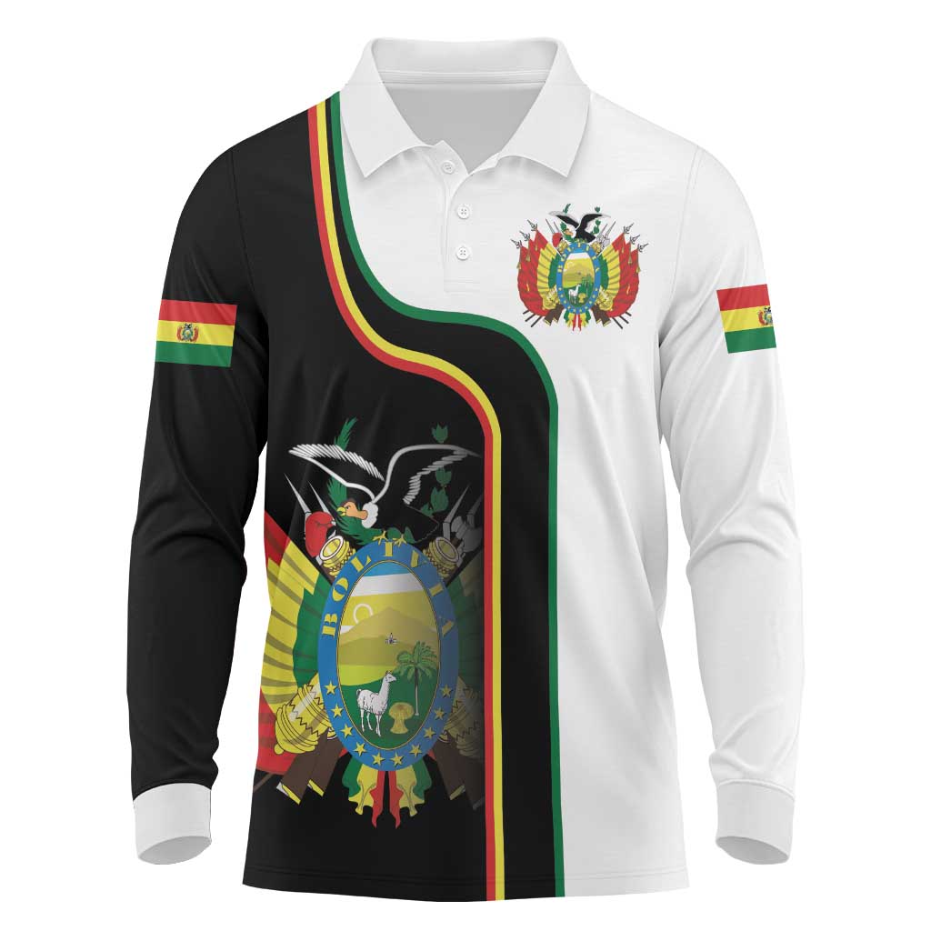 Bolivia Simple Coat of Arm Long Sleeve Polo Shirt