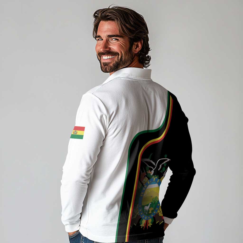 Bolivia Simple Coat of Arm Long Sleeve Polo Shirt