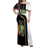 Bolivia Simple Coat of Arm Off Shoulder Maxi Dress