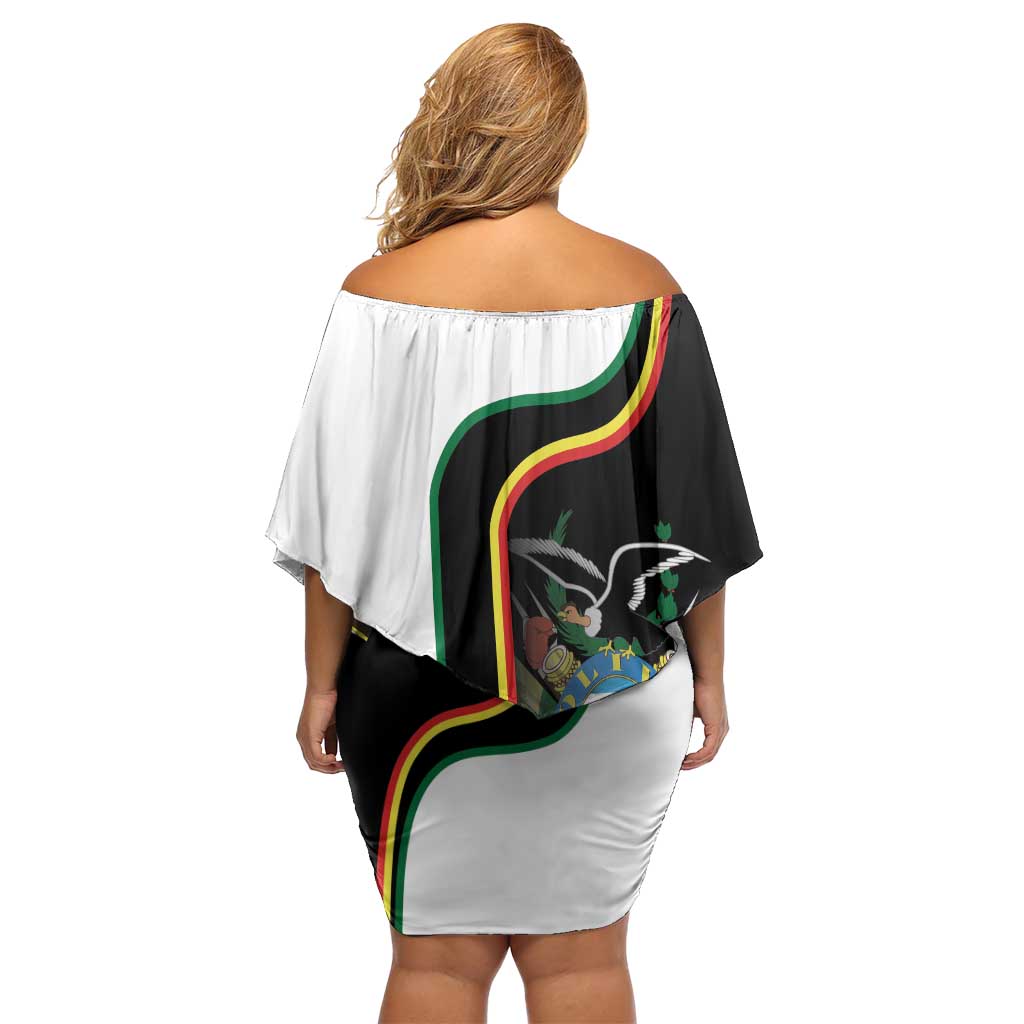 Bolivia Simple Coat of Arm Off Shoulder Short Dress