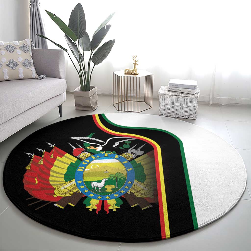 Bolivia Simple Coat of Arm Round Carpet