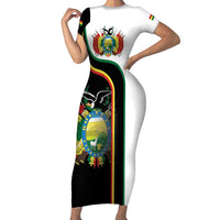 Bolivia Simple Coat of Arm Short Sleeve Bodycon Dress