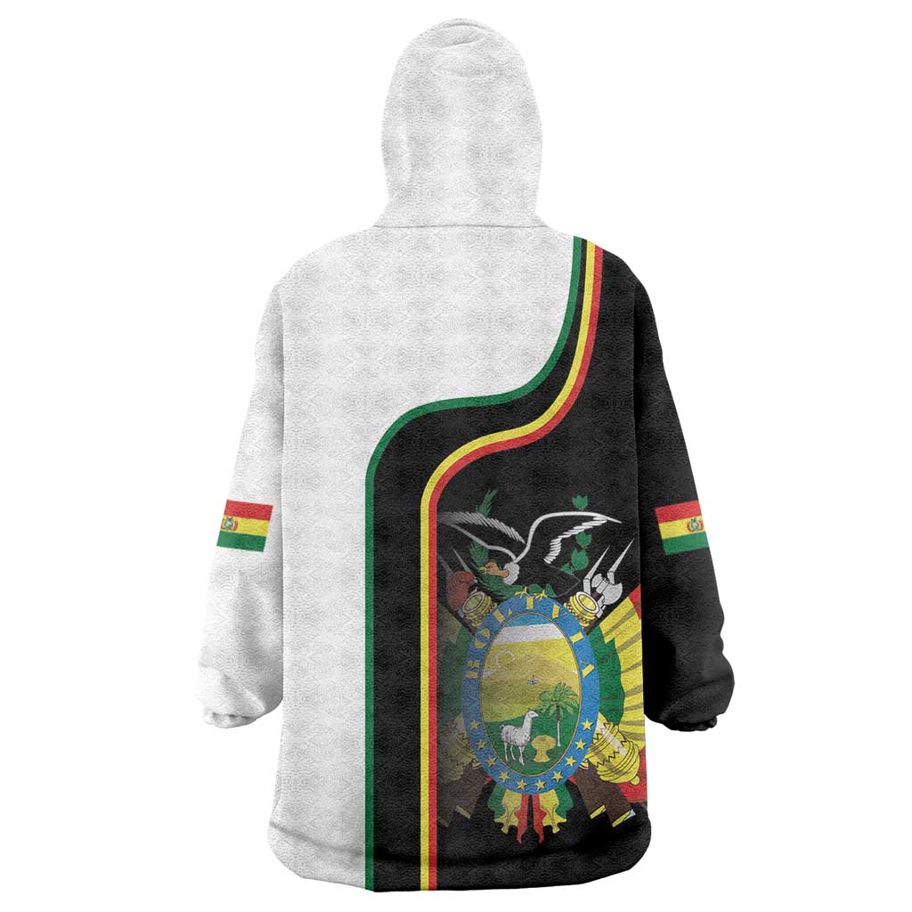 Bolivia Simple Coat of Arm Wearable Blanket Hoodie