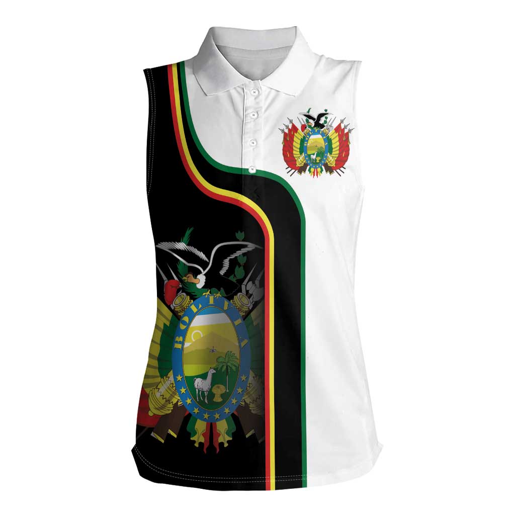 Bolivia Simple Coat of Arm Women Sleeveless Polo Shirt