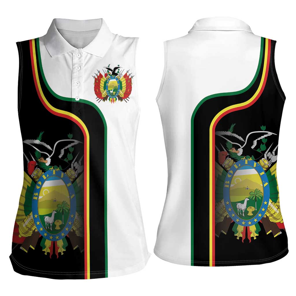 Bolivia Simple Coat of Arm Women Sleeveless Polo Shirt