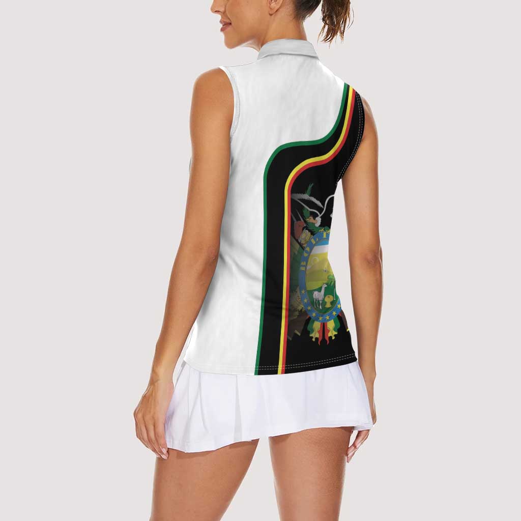 Bolivia Simple Coat of Arm Women Sleeveless Polo Shirt