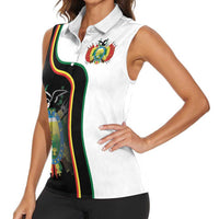 Bolivia Simple Coat of Arm Women Sleeveless Polo Shirt
