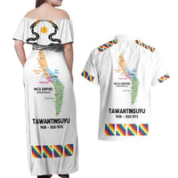 Inca Empire Tawantinsuyu Couples Matching Off Shoulder Maxi Dress and Hawaiian Shirt Realm of the Four Parts