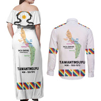 Inca Empire Tawantinsuyu Couples Matching Off Shoulder Maxi Dress and Long Sleeve Button Shirt Realm of the Four Parts