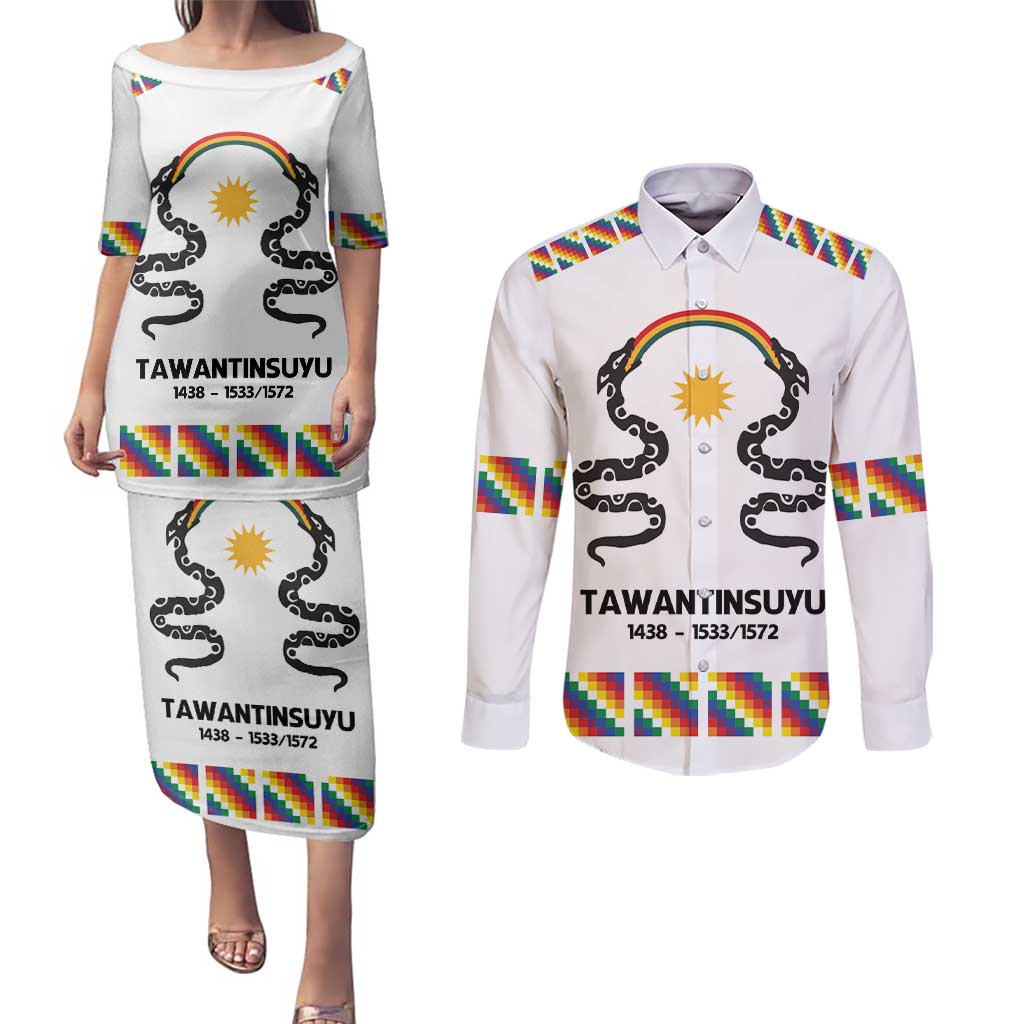 Inca Empire Tawantinsuyu Couples Matching Puletasi and Long Sleeve Button Shirt Realm of the Four Parts