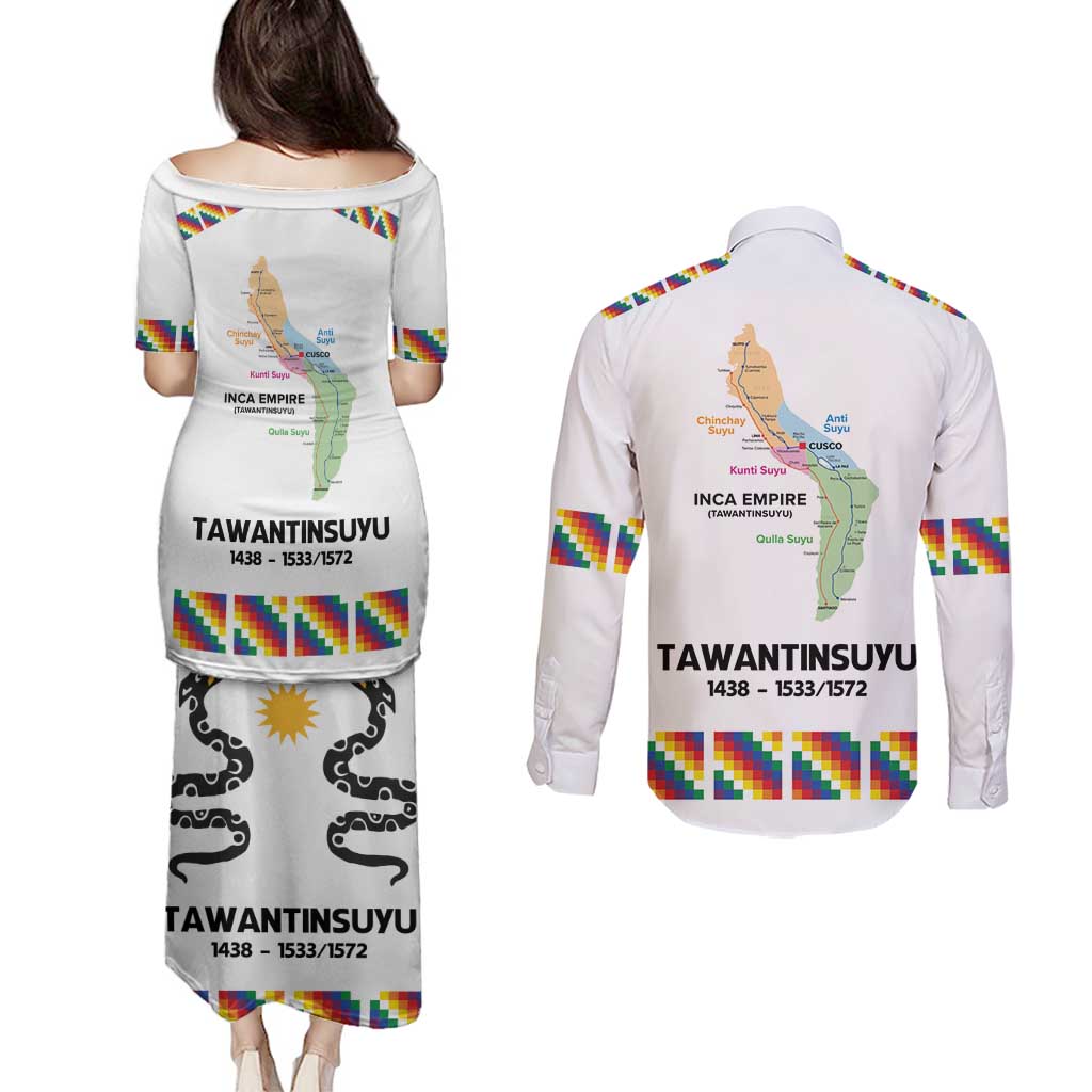 Inca Empire Tawantinsuyu Couples Matching Puletasi and Long Sleeve Button Shirt Realm of the Four Parts
