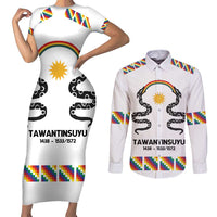 Inca Empire Tawantinsuyu Couples Matching Short Sleeve Bodycon Dress and Long Sleeve Button Shirt Realm of the Four Parts