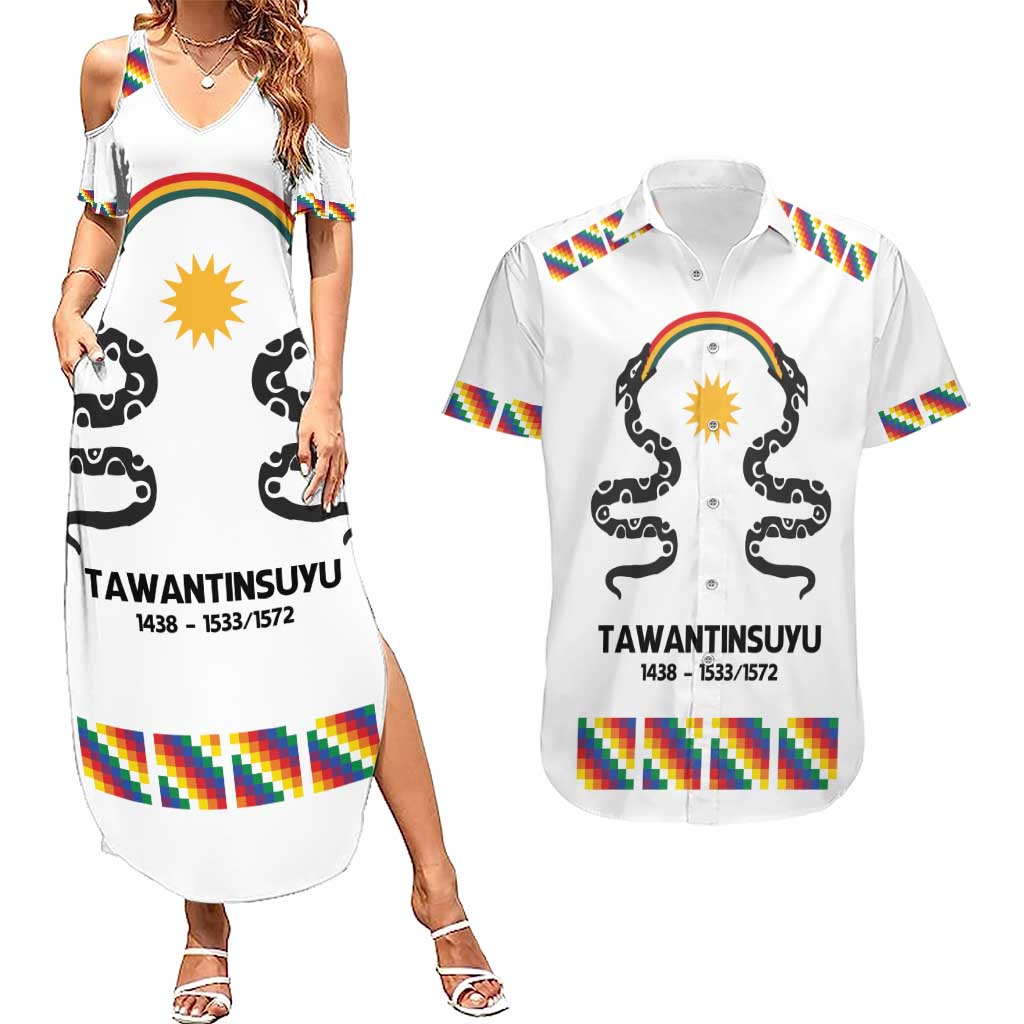 Inca Empire Tawantinsuyu Couples Matching Summer Maxi Dress and Hawaiian Shirt Realm of the Four Parts