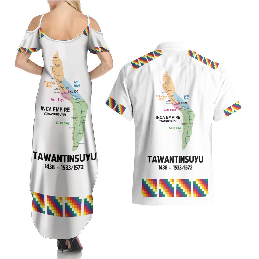 Inca Empire Tawantinsuyu Couples Matching Summer Maxi Dress and Hawaiian Shirt Realm of the Four Parts