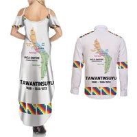 Inca Empire Tawantinsuyu Couples Matching Summer Maxi Dress and Long Sleeve Button Shirt Realm of the Four Parts