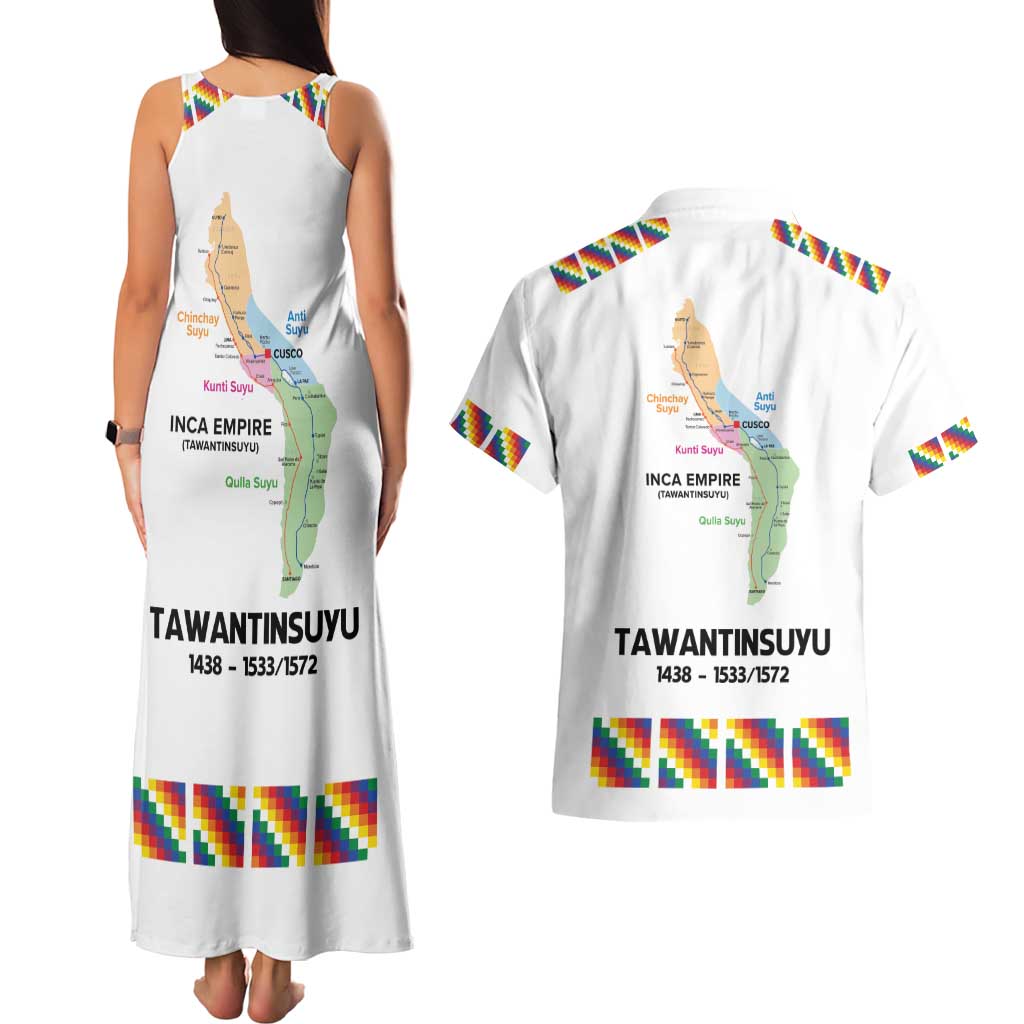 Inca Empire Tawantinsuyu Couples Matching Tank Maxi Dress and Hawaiian Shirt Realm of the Four Parts