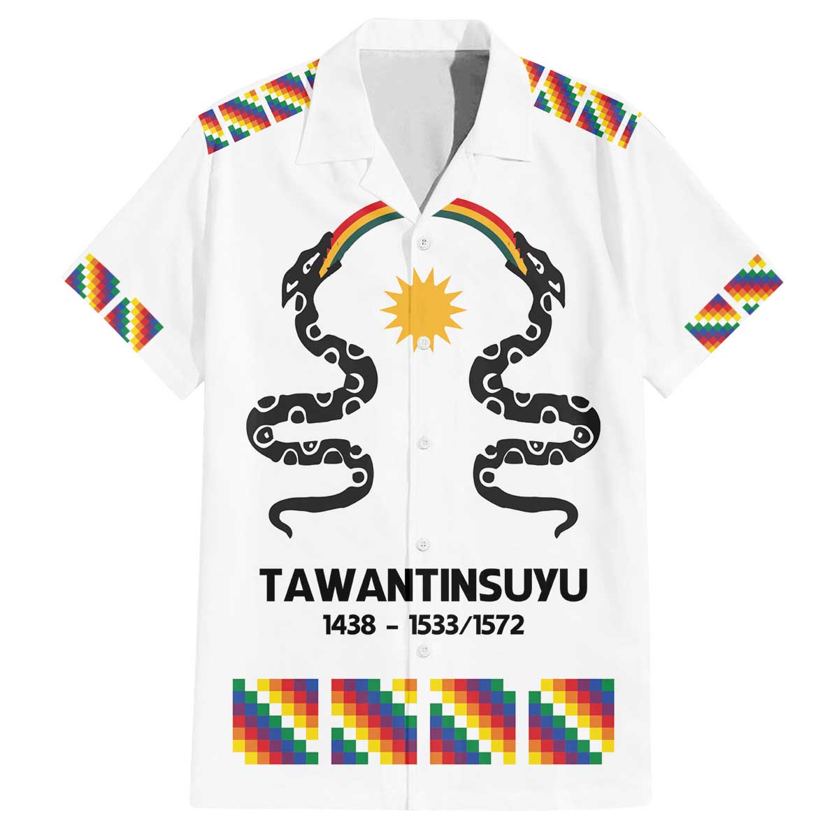 Inca Empire Tawantinsuyu Family Matching Off The Shoulder Long Sleeve Dress and Hawaiian Shirt Realm of the Four Parts