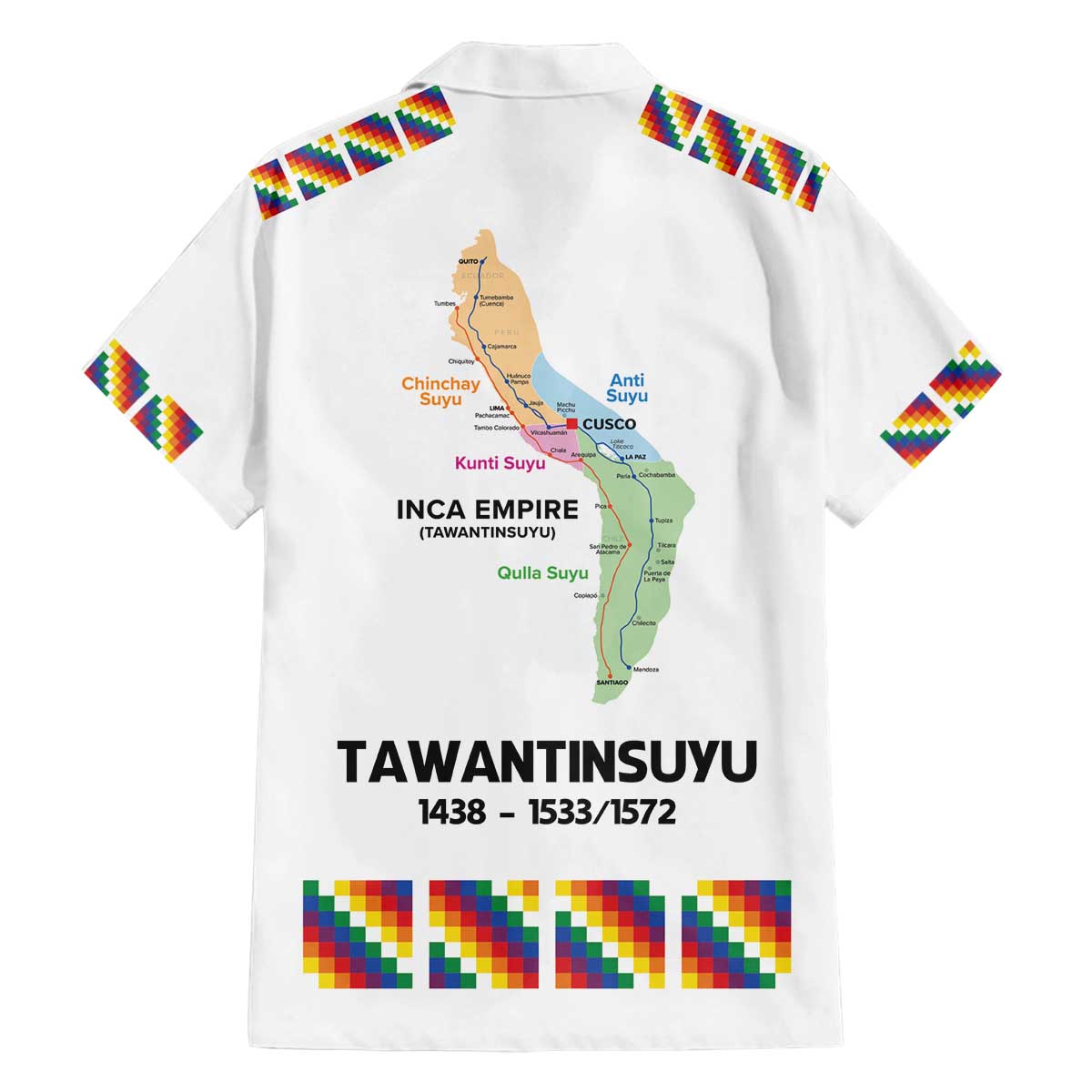 Inca Empire Tawantinsuyu Family Matching Off The Shoulder Long Sleeve Dress and Hawaiian Shirt Realm of the Four Parts