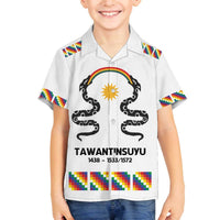 Inca Empire Tawantinsuyu Family Matching Off The Shoulder Long Sleeve Dress and Hawaiian Shirt Realm of the Four Parts