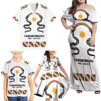 Inca Empire Tawantinsuyu Family Matching Off Shoulder Maxi Dress and Hawaiian Shirt Realm of the Four Parts