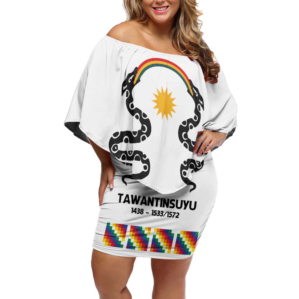 Inca Empire Tawantinsuyu Family Matching Off Shoulder Short Dress and Hawaiian Shirt Realm of the Four Parts