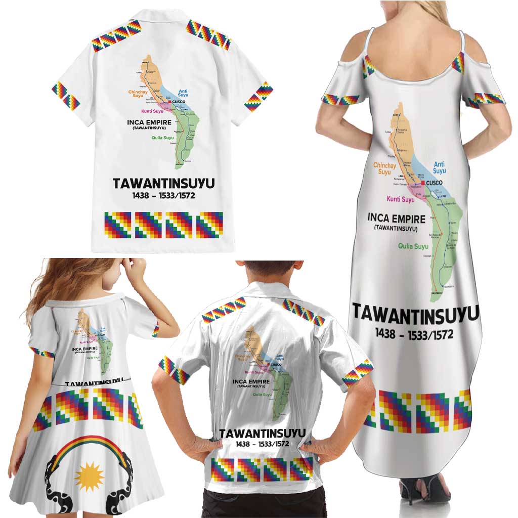 Inca Empire Tawantinsuyu Family Matching Summer Maxi Dress and Hawaiian Shirt Realm of the Four Parts