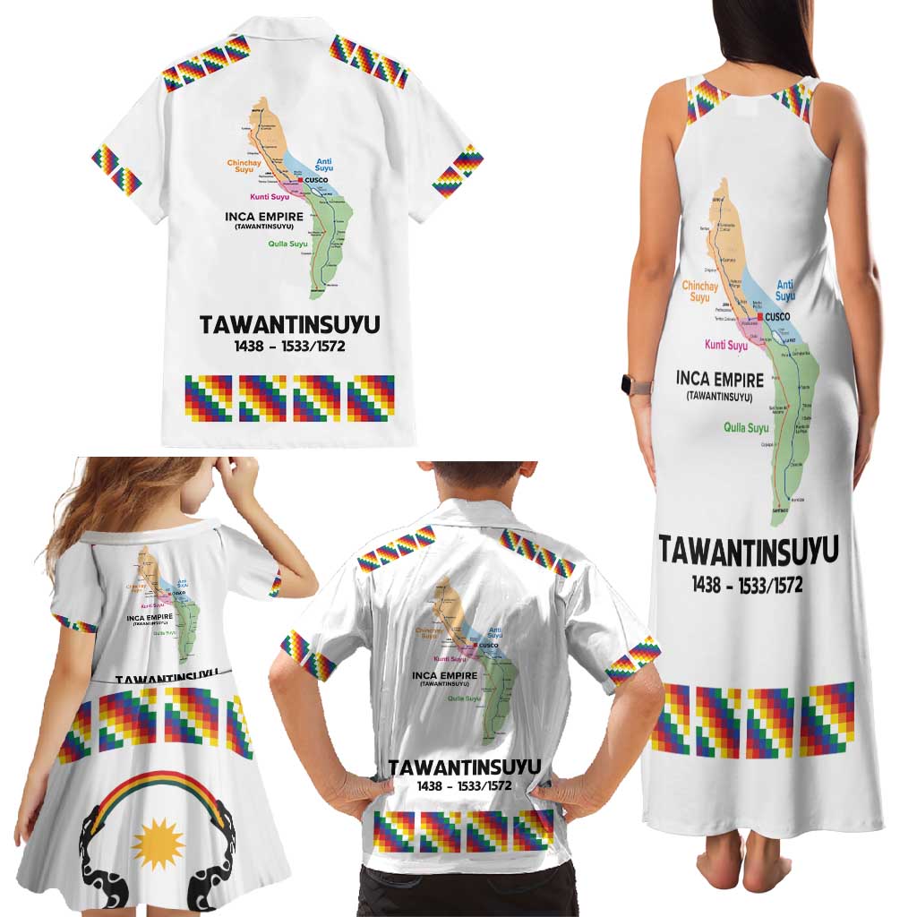 Inca Empire Tawantinsuyu Family Matching Tank Maxi Dress and Hawaiian Shirt Realm of the Four Parts