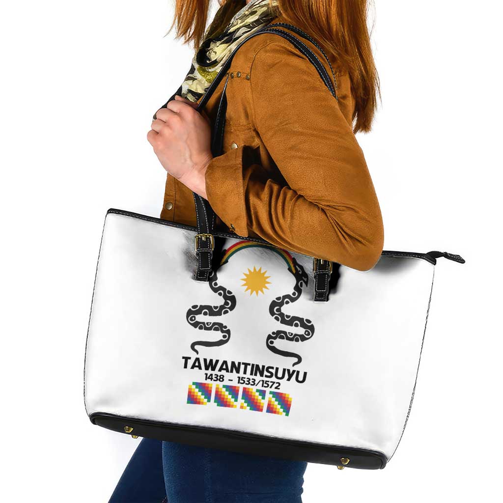 Inca Empire Tawantinsuyu Leather Tote Bag Realm of the Four Parts