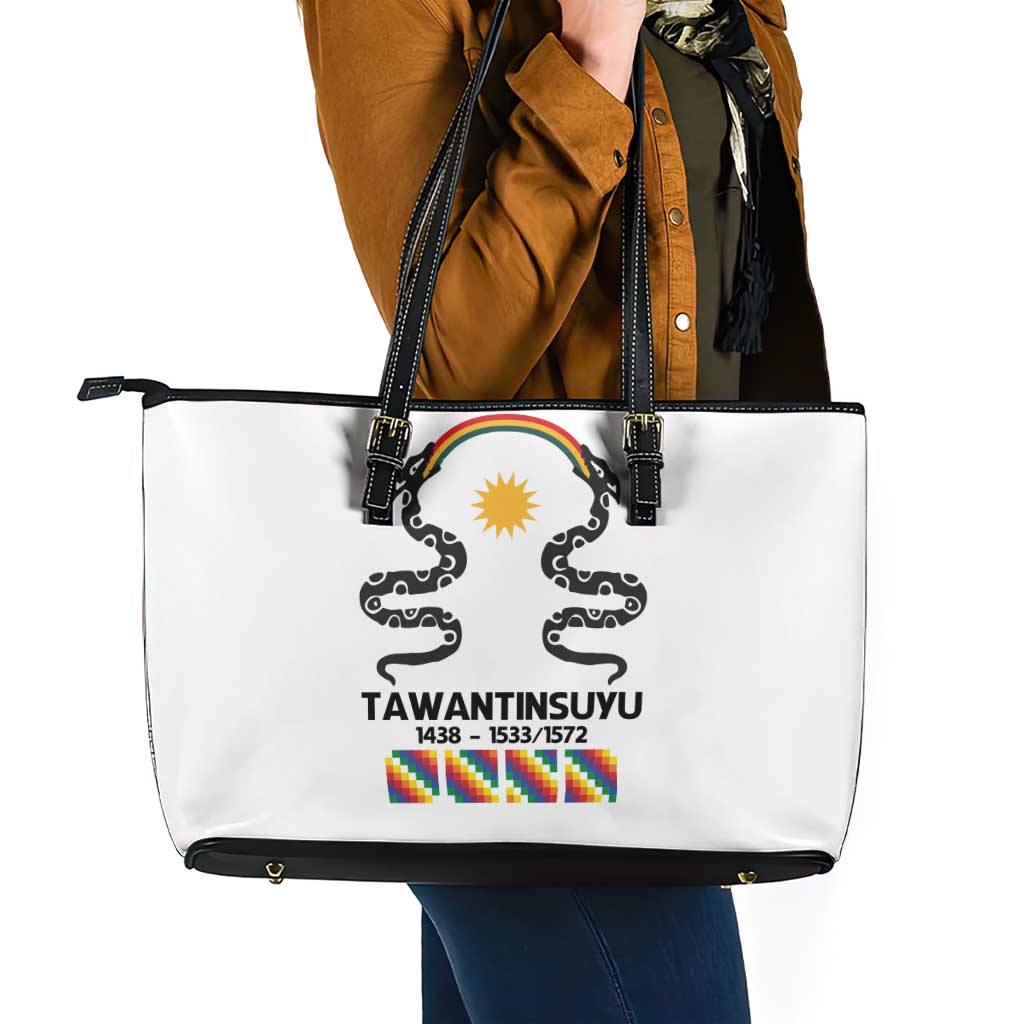 Inca Empire Tawantinsuyu Leather Tote Bag Realm of the Four Parts
