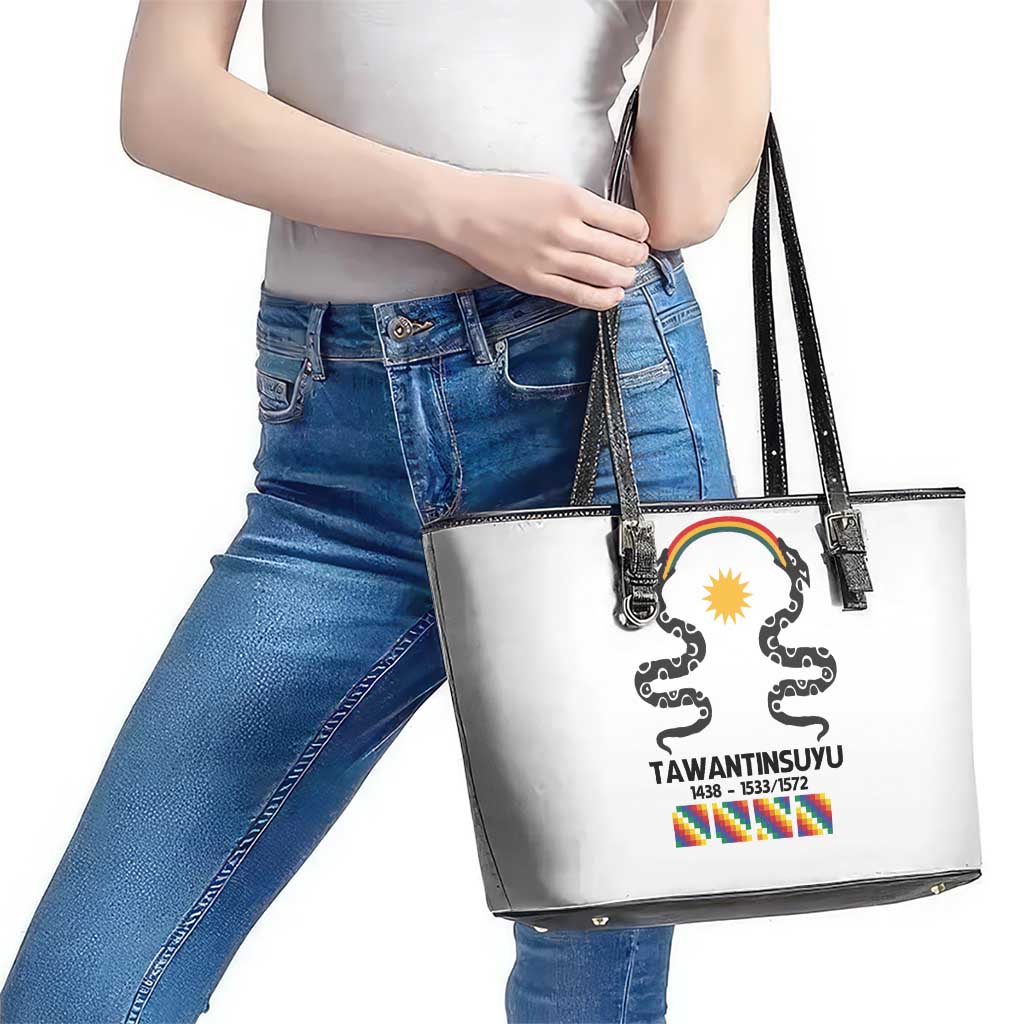 Inca Empire Tawantinsuyu Leather Tote Bag Realm of the Four Parts
