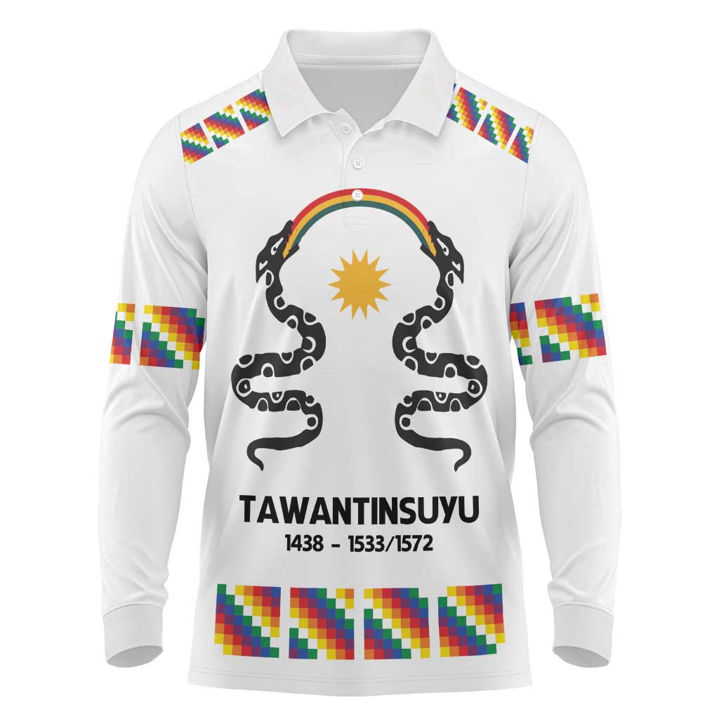 Inca Empire Tawantinsuyu Long Sleeve Polo Shirt Realm of the Four Parts