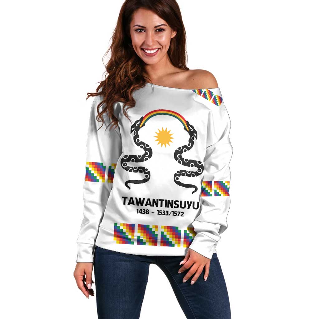 Inca Empire Tawantinsuyu Off Shoulder Sweater Realm of the Four Parts