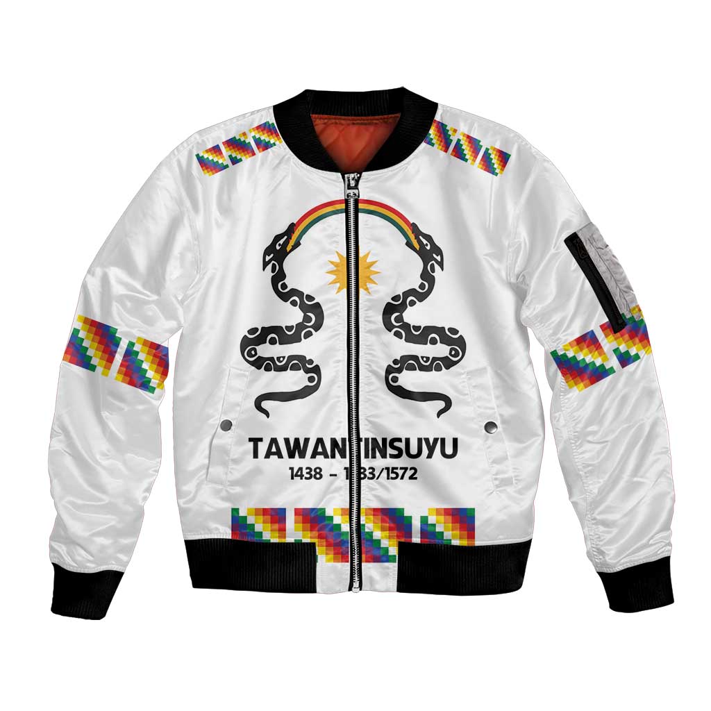 Inca Empire Tawantinsuyu Sleeve Zip Bomber Jacket Realm of the Four Parts