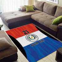 Paraguay Football Custom Area Rug Come On Albirroja with Flag Style