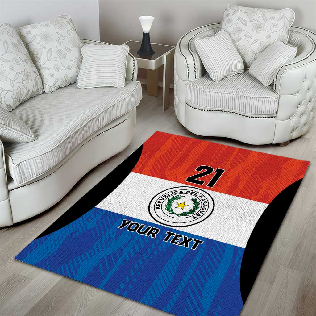 Paraguay Football Custom Area Rug Come On Albirroja with Flag Style