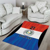 Paraguay Football Custom Area Rug Come On Albirroja with Flag Style