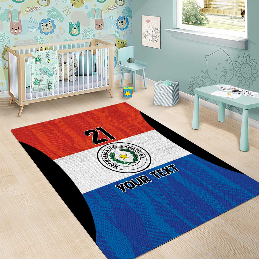 Paraguay Football Custom Area Rug Come On Albirroja with Flag Style