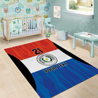 Paraguay Football Custom Area Rug Come On Albirroja with Flag Style