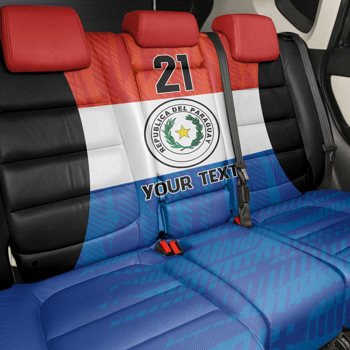 Paraguay Football Custom Back Car Seat Cover Come On Albirroja with Flag Style