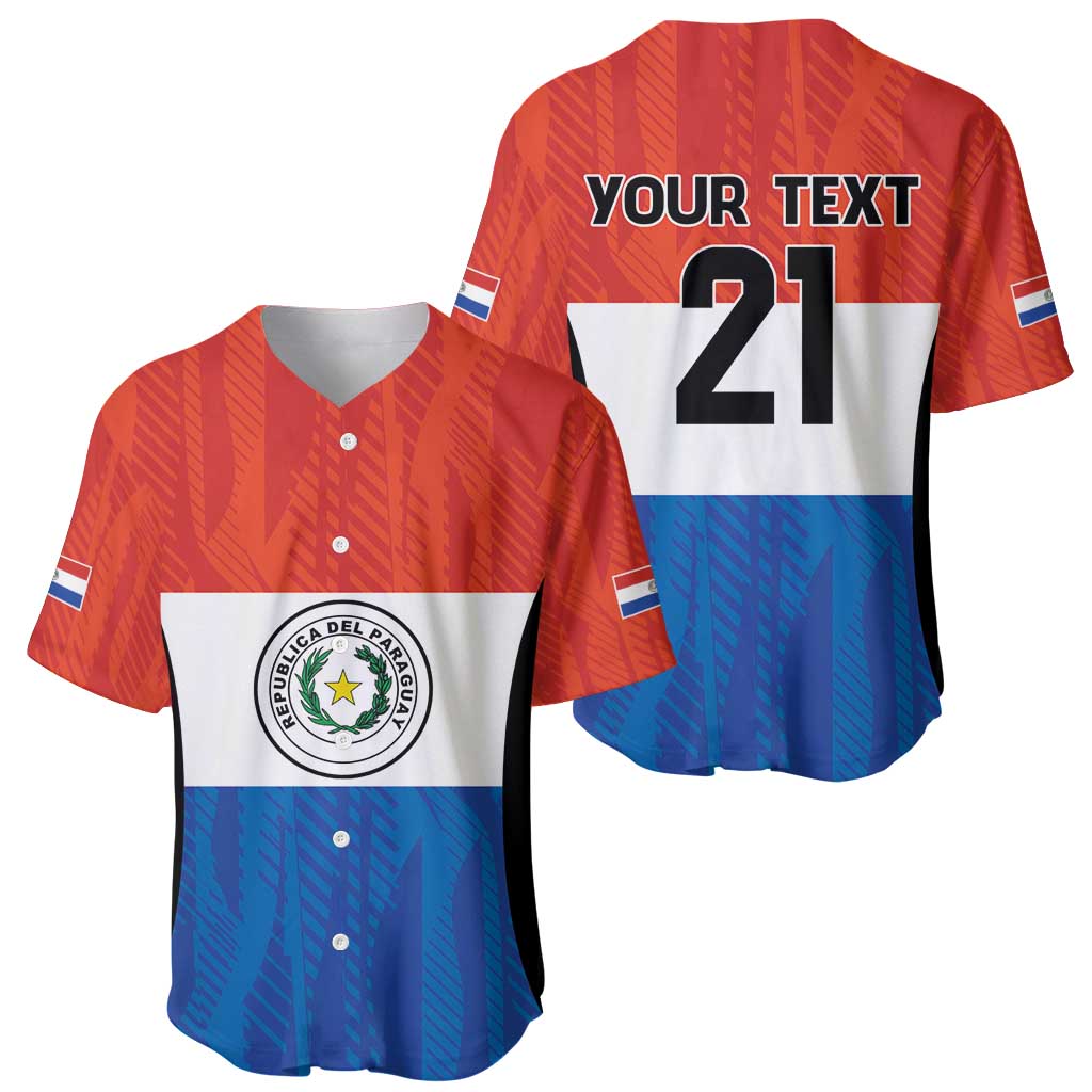 Paraguay Football Custom Baseball Jersey Come On Albirroja with Flag Style