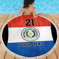Paraguay Football Custom Beach Blanket Come On Albirroja with Flag Style