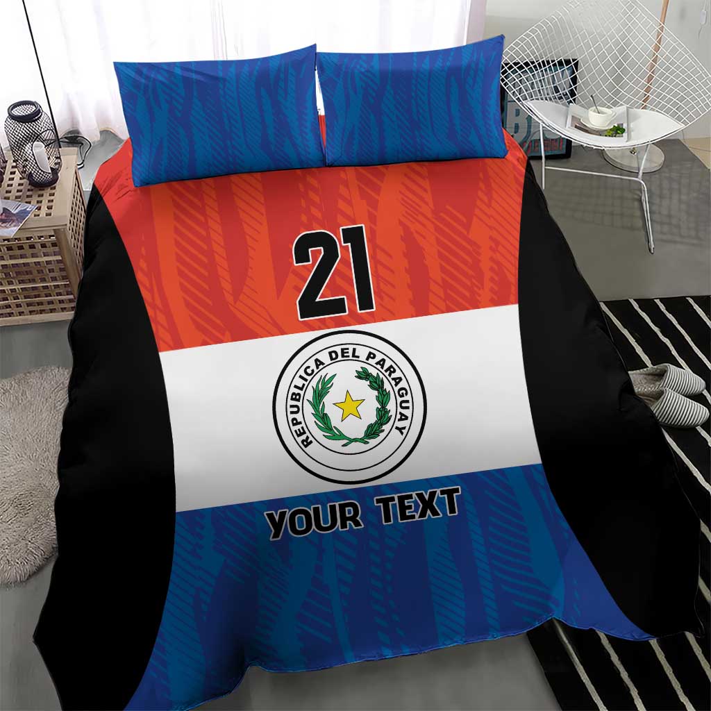 Paraguay Football Custom Bedding Set Come On Albirroja with Flag Style