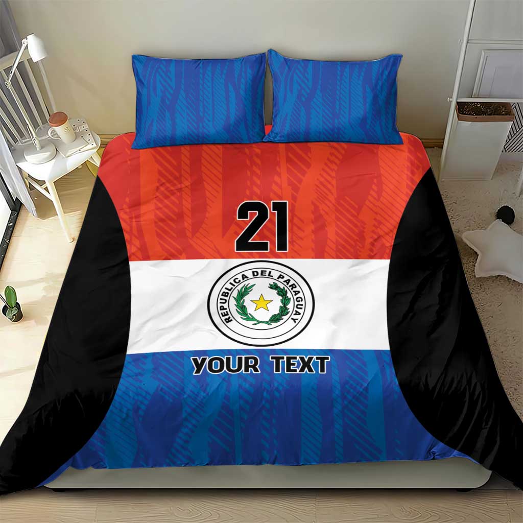 Paraguay Football Custom Bedding Set Come On Albirroja with Flag Style